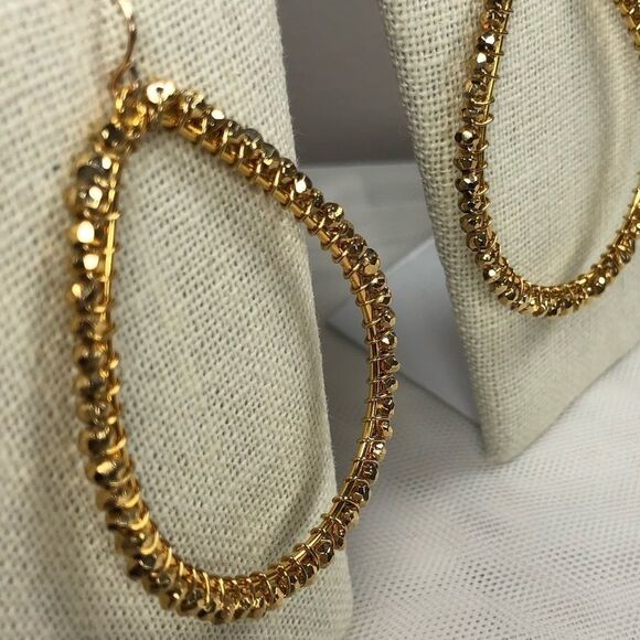 #41 - 14k Gold Filled Wire Wrapped Large Hoop Earrings - Picture 3 of 8